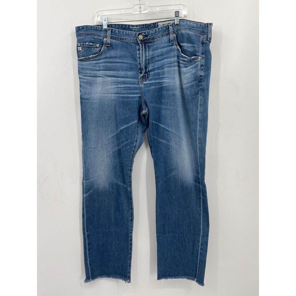 AG Adriano Goldschmied Size‎ 40R The Graduate Tailored Let Raw Hem Jeanss